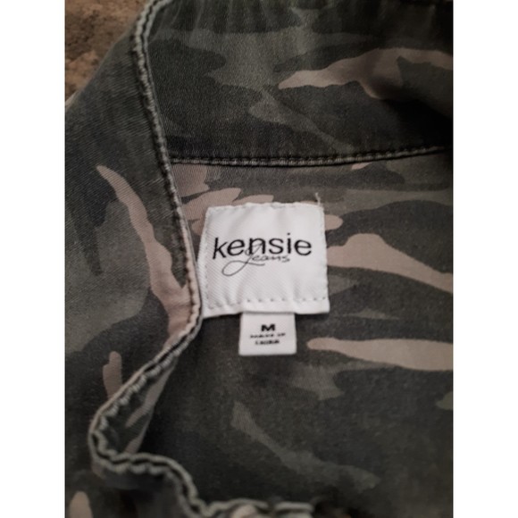 Womens Kensie Grn Camo zip frt 5 pocket jkt sz Med - Picture 2 of 6
